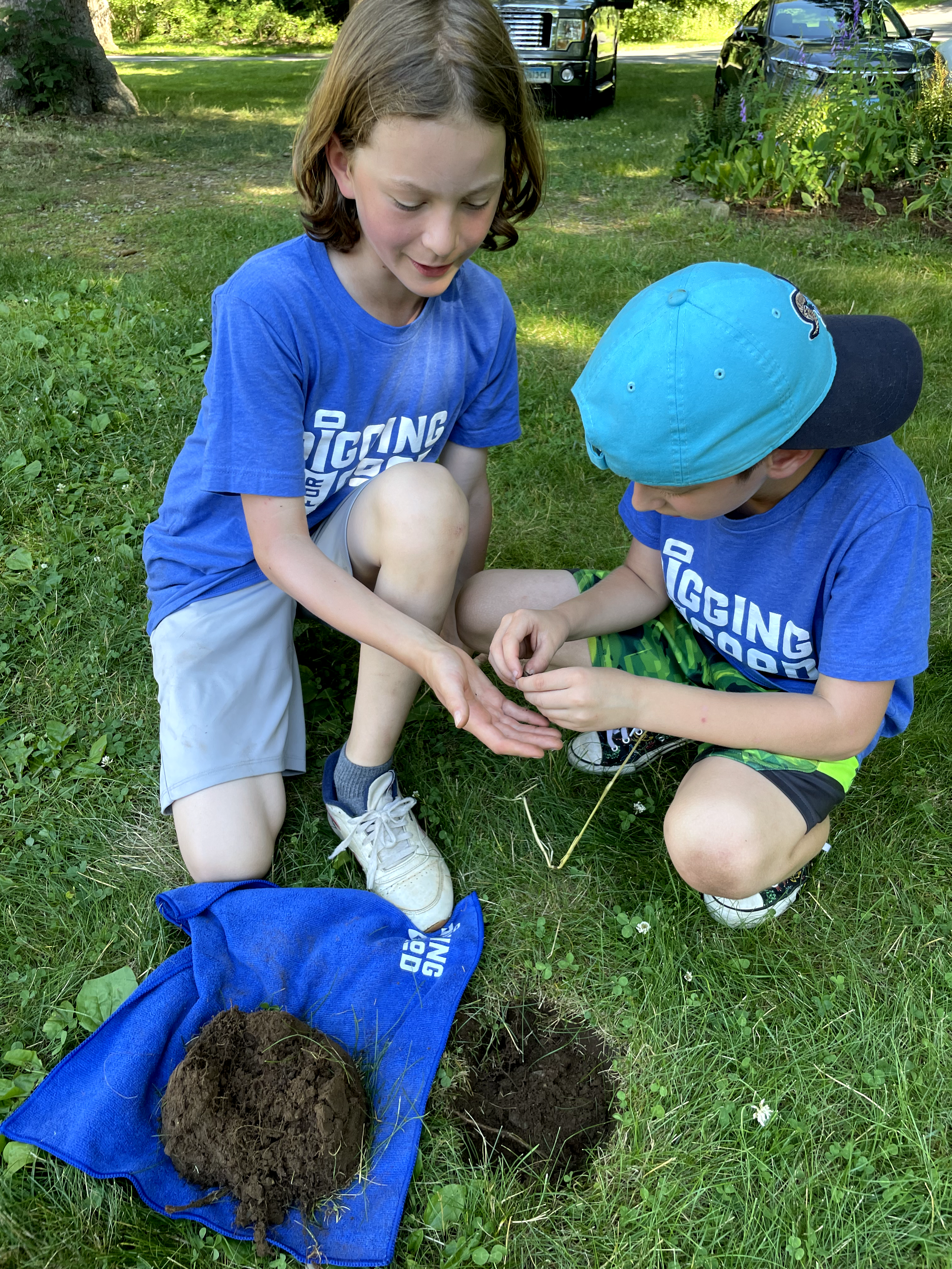 Kids with finds from metal detecting
