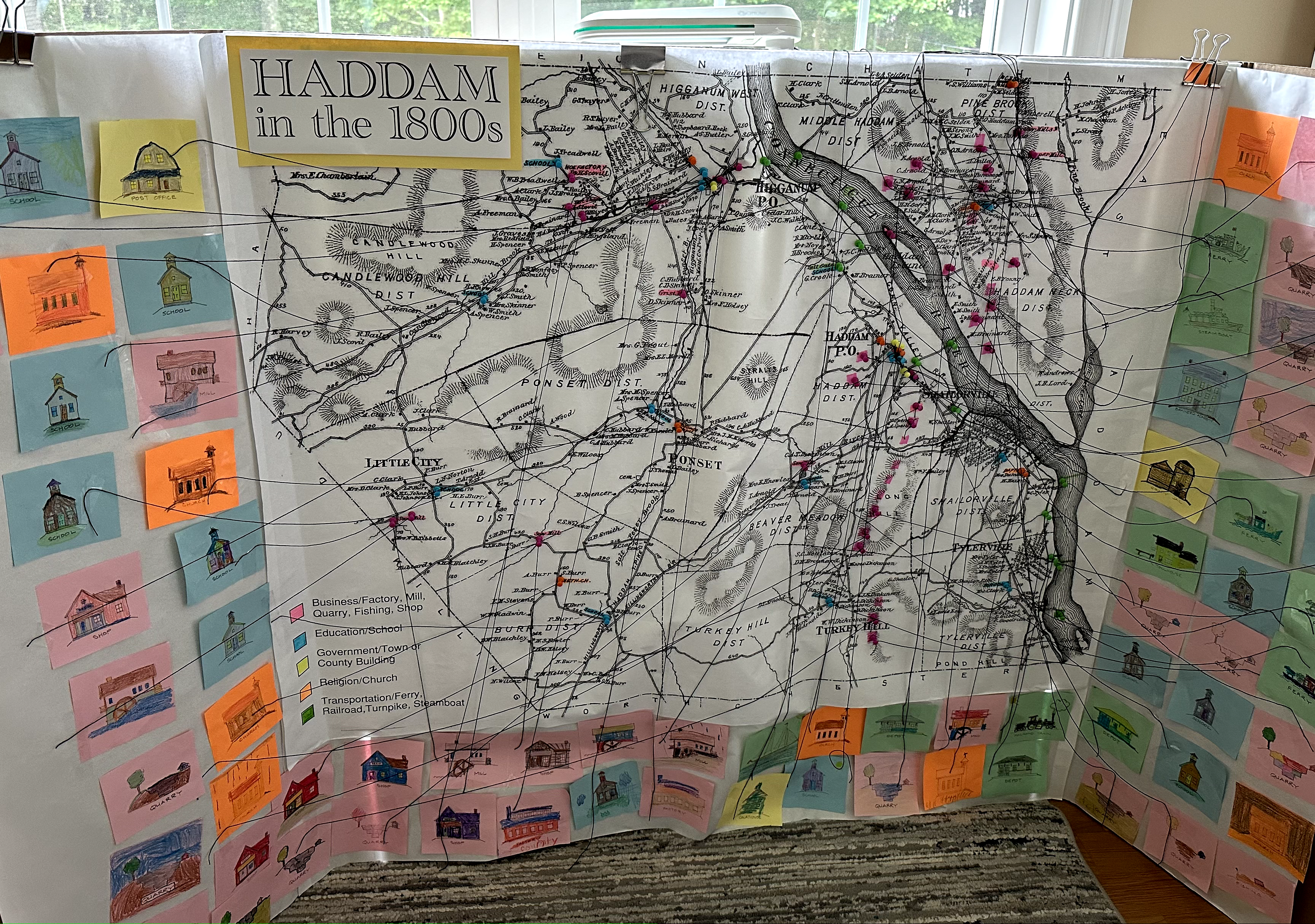 Historic map of Haddam